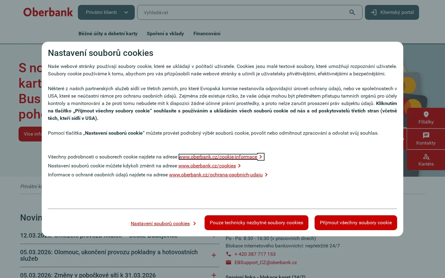 Oberbank AG pobočka Česká republika website