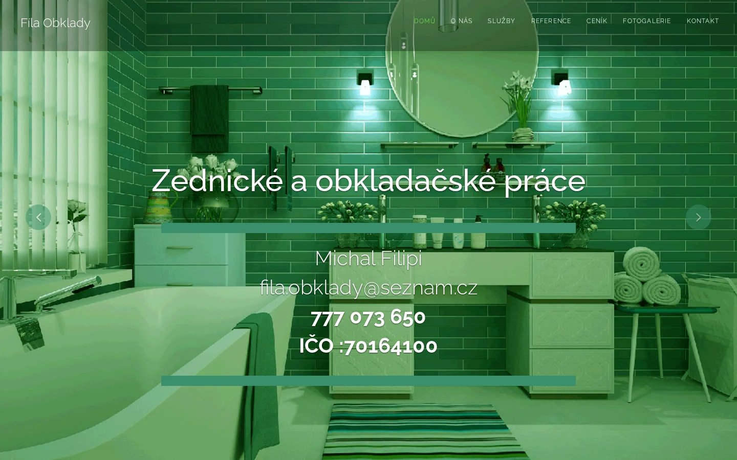 Obkladačské a zednické práce Michal Filipi website
