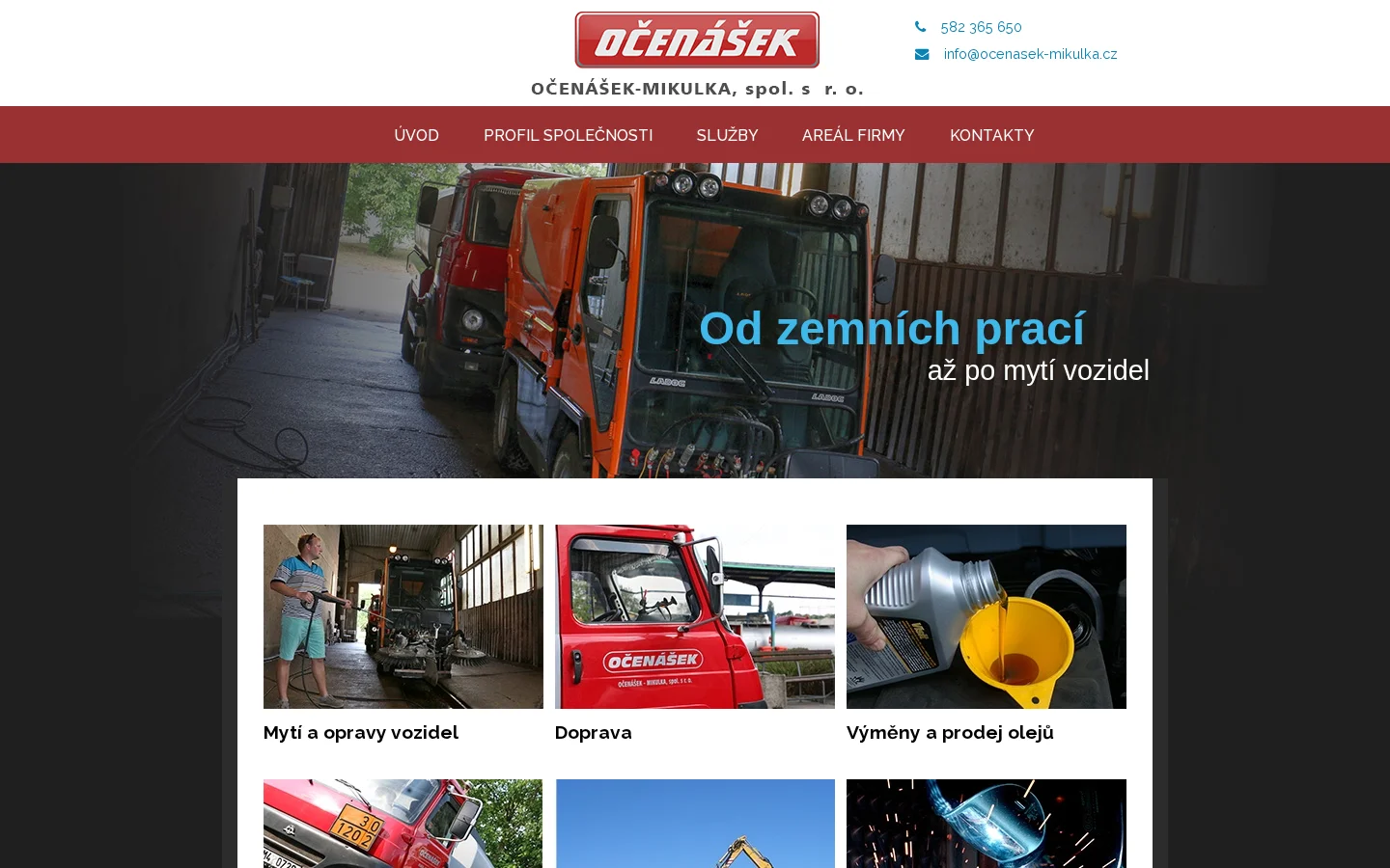 Očenášek - Mikulka, spol. s r.o. website