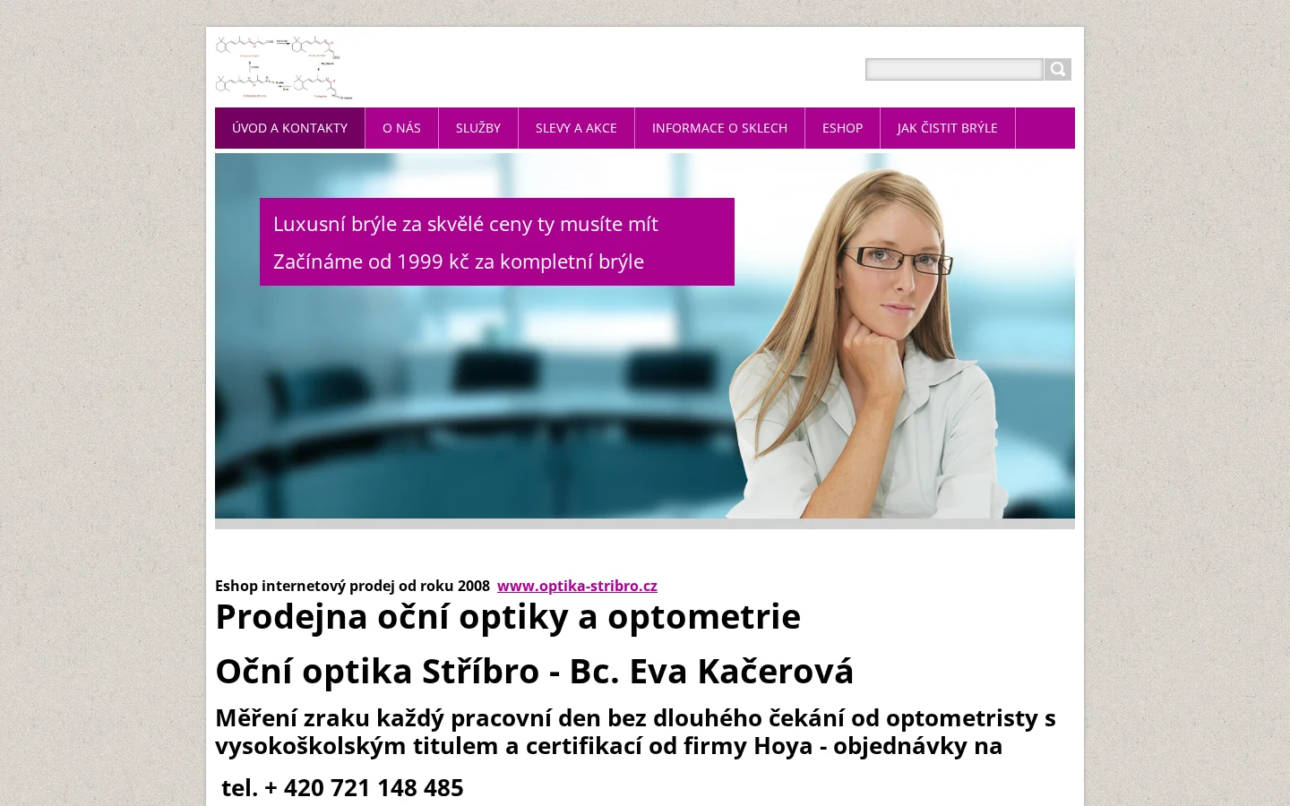 Optika Stříbro website