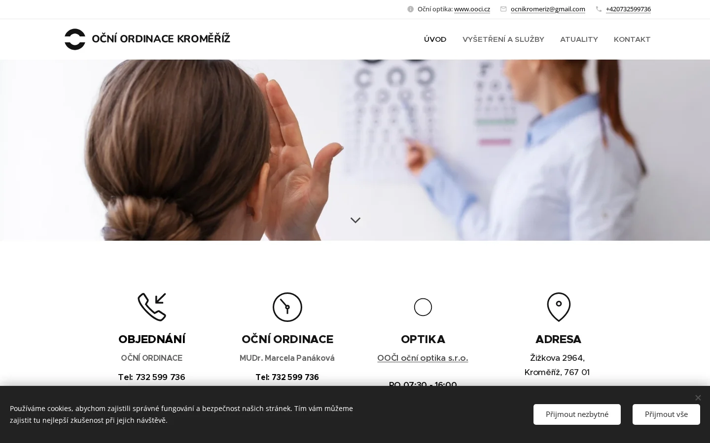Oční ordinace - MUDr. Marcela Panáková website