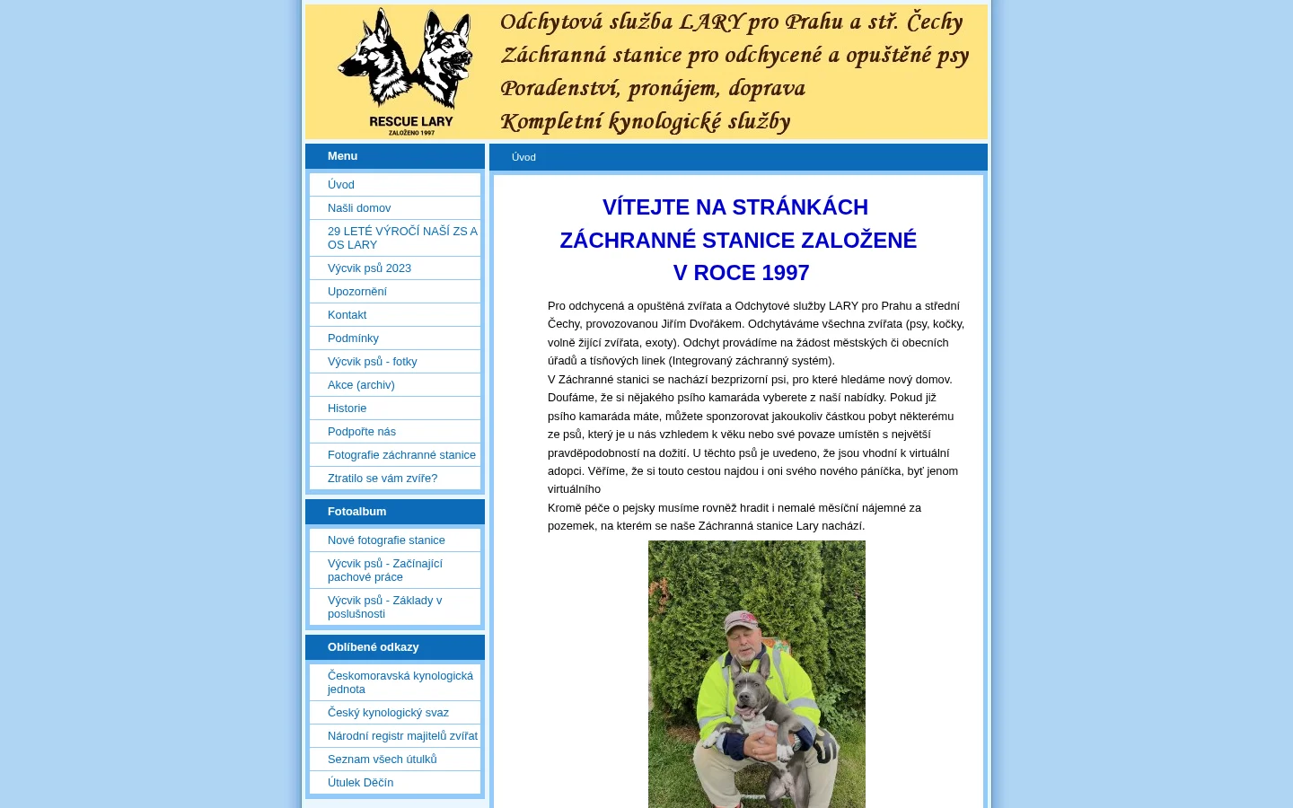 Záchranná stanice LARY website