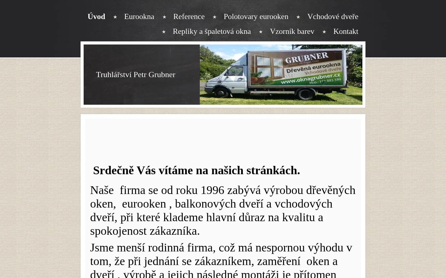Truhlářství Petr Grubner website
