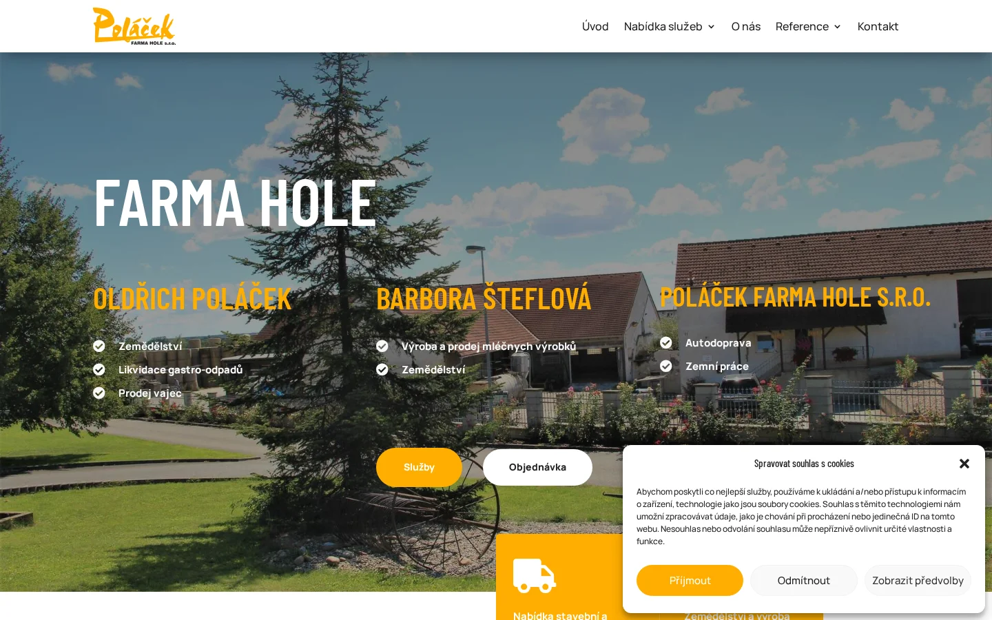 Poláček Farma Hole website