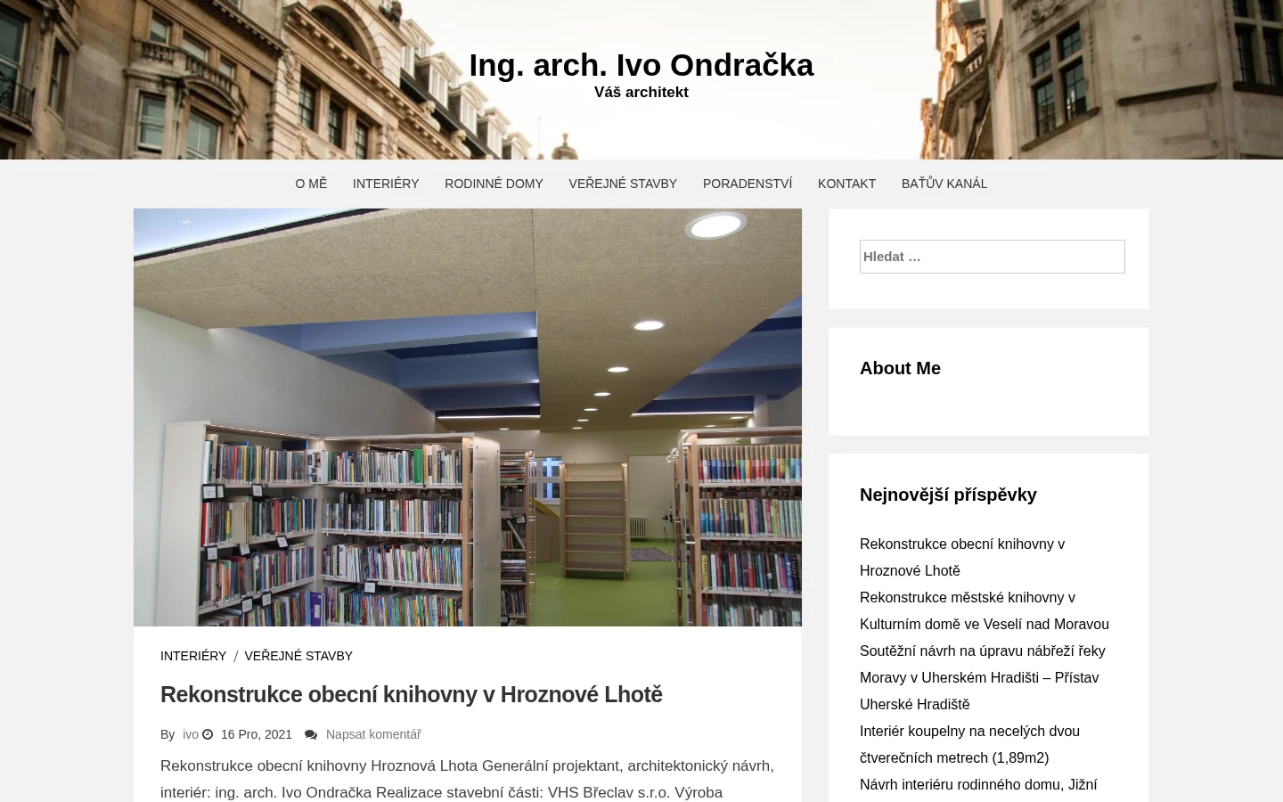 Ing. arch. Ivo Ondračka website