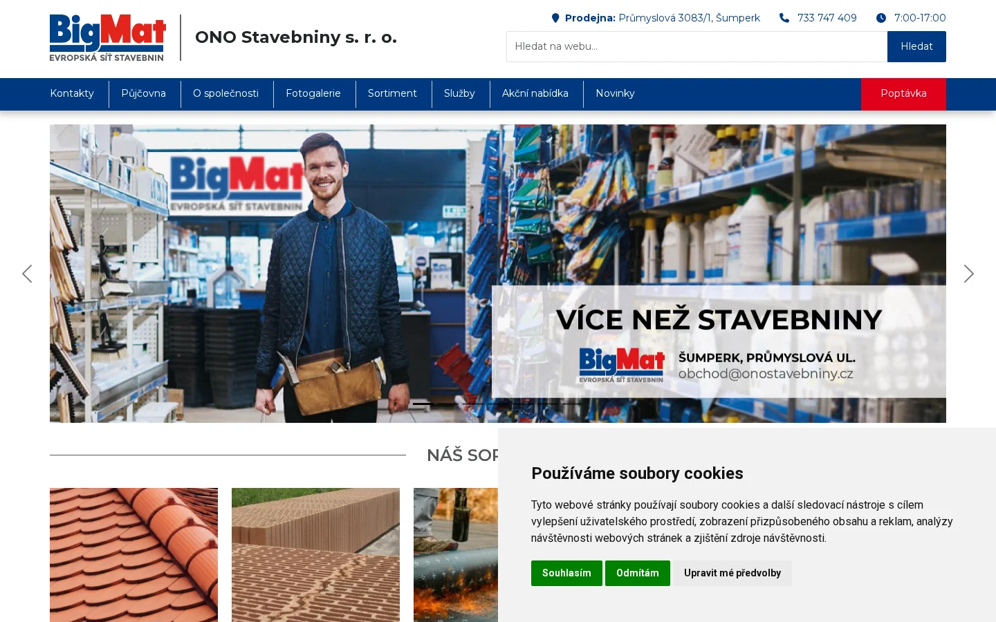BigMat - ONO stavebniny s.r.o. website