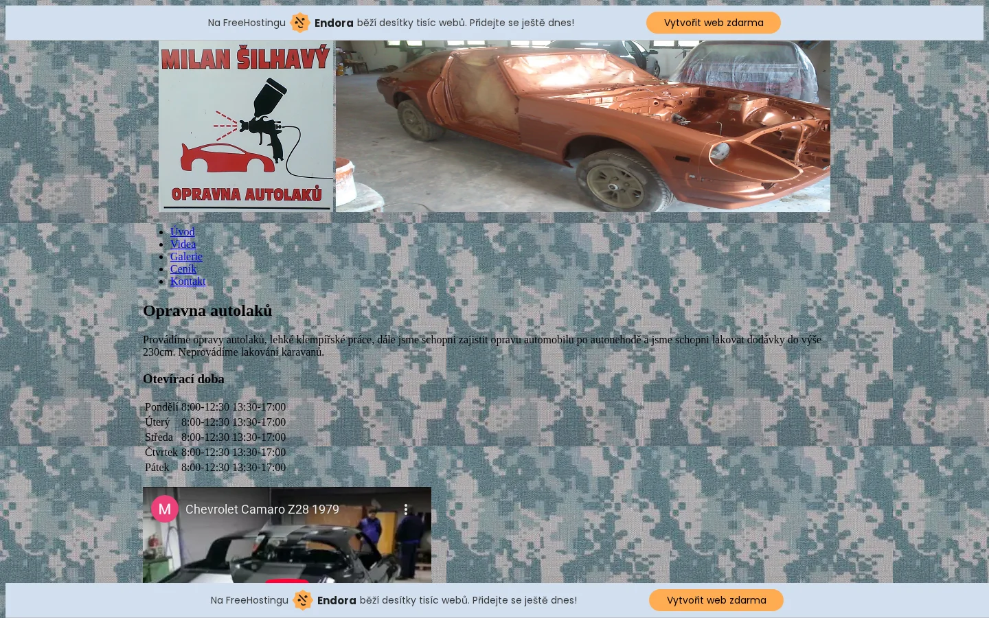 Milan Šilhavý - opravna autolaků website