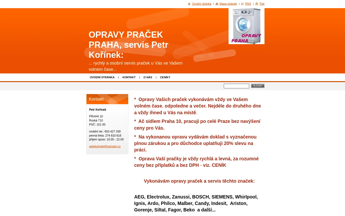 Petr Kořínek website