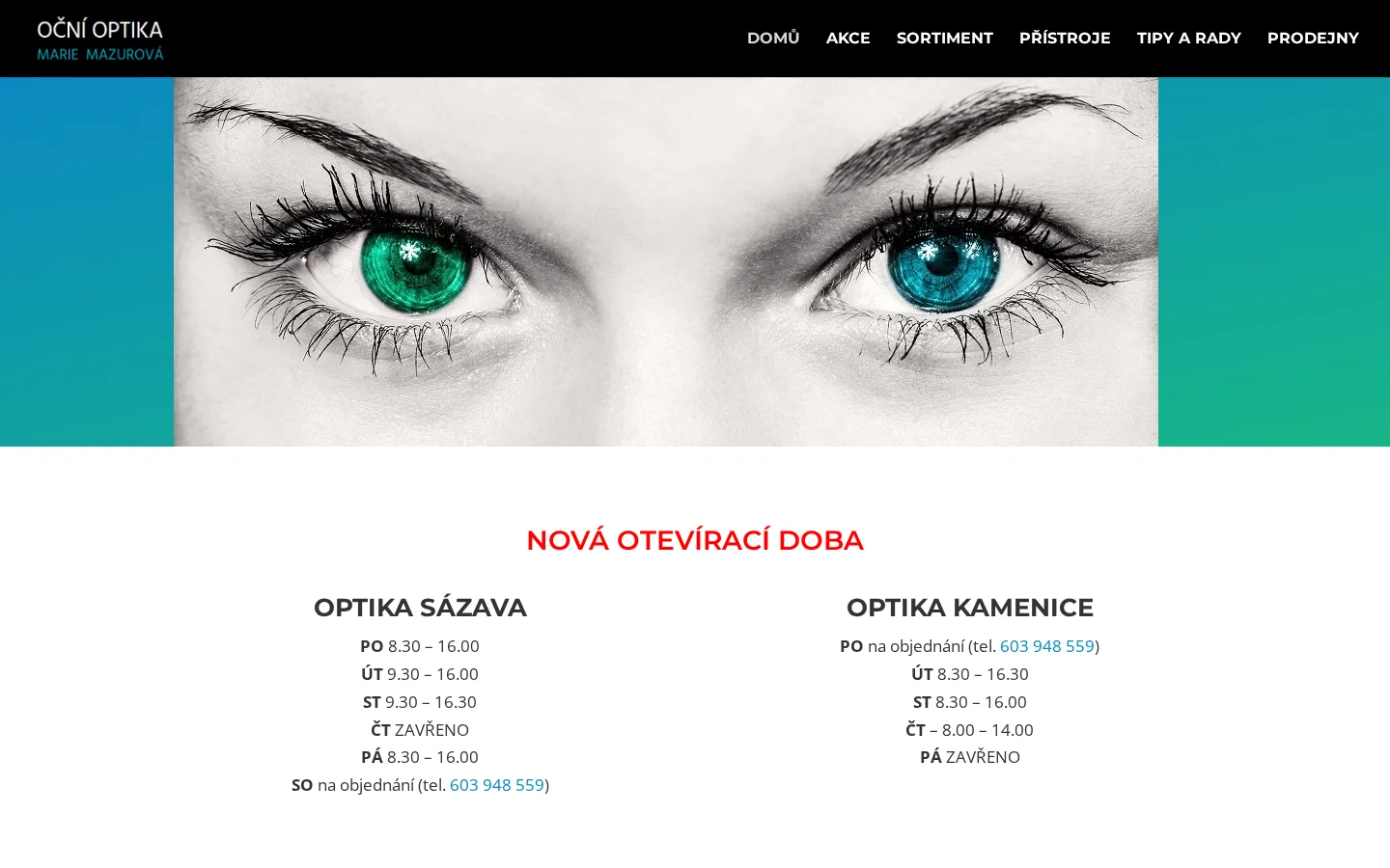 Oční Optika Magic Glasses website
