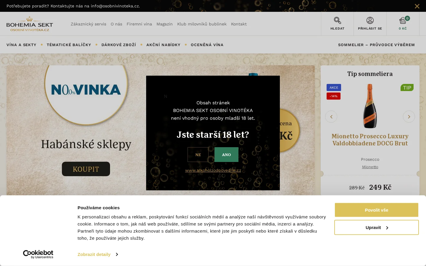 BOHEMIA SEKT - Vinotéka website