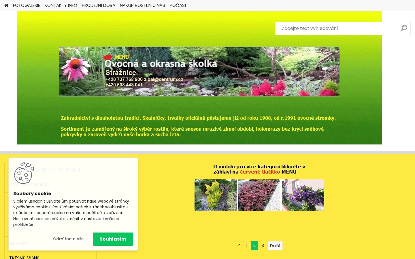 Zahradnictví u Kaple Panny Marie website