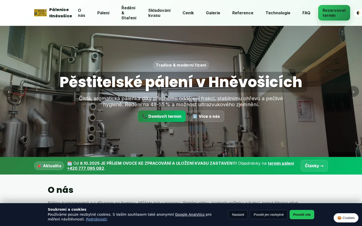 Pálenice Hněvošice, s.r.o. website