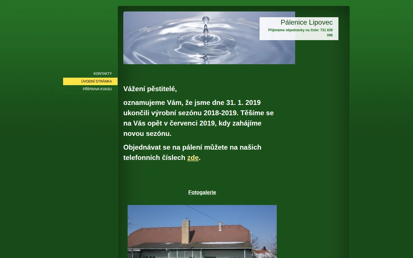 Palírna Lipovec website