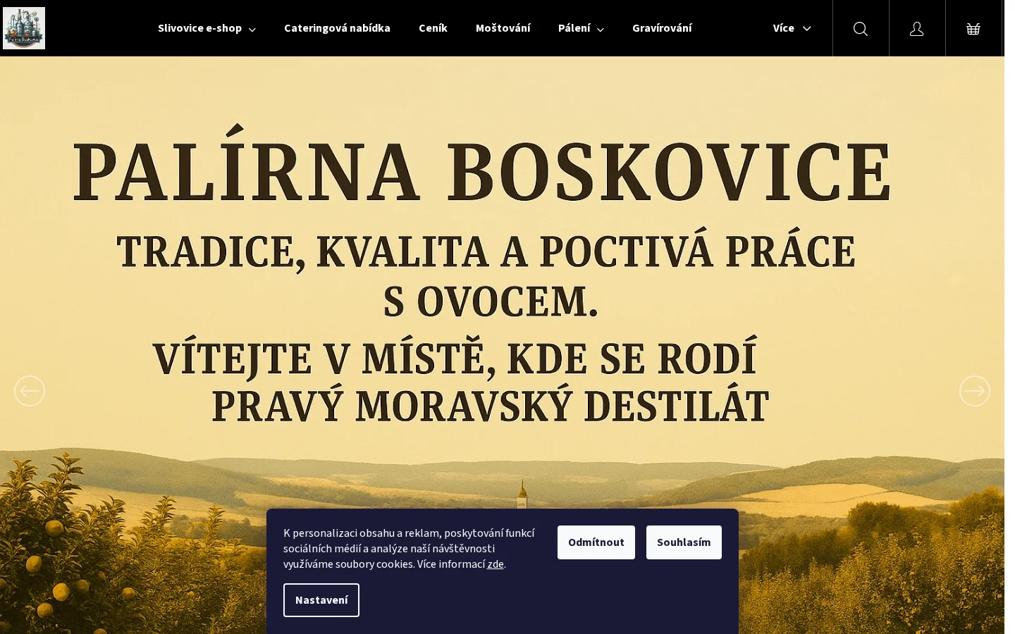 Palírna Boskovice, s.r.o. website