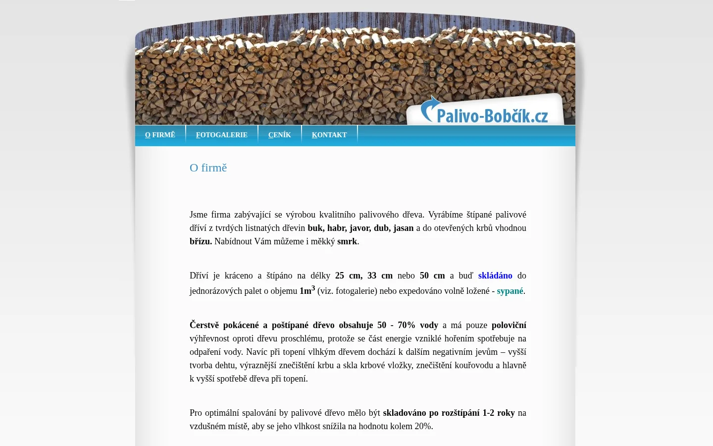 Palivo-Bobčík.cz website