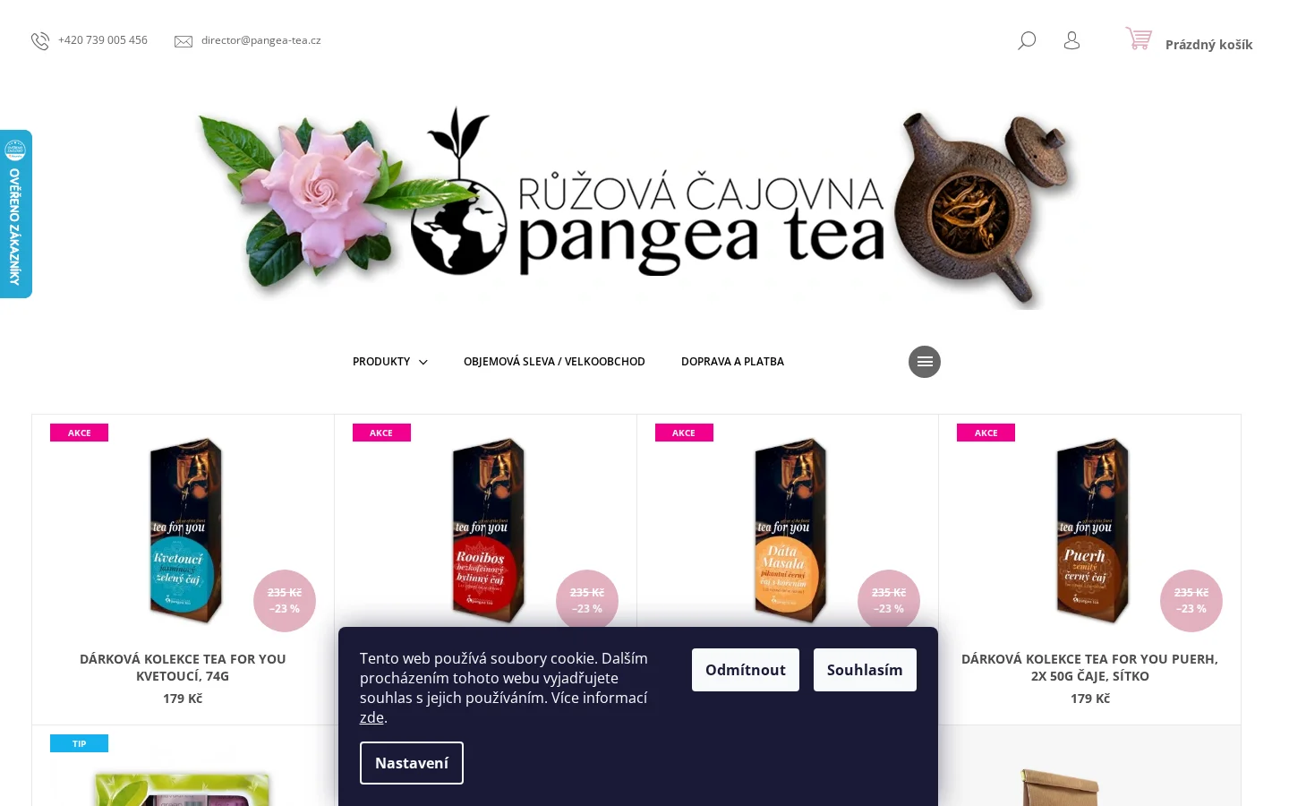 Růžová čajovna - Pangea Tea website
