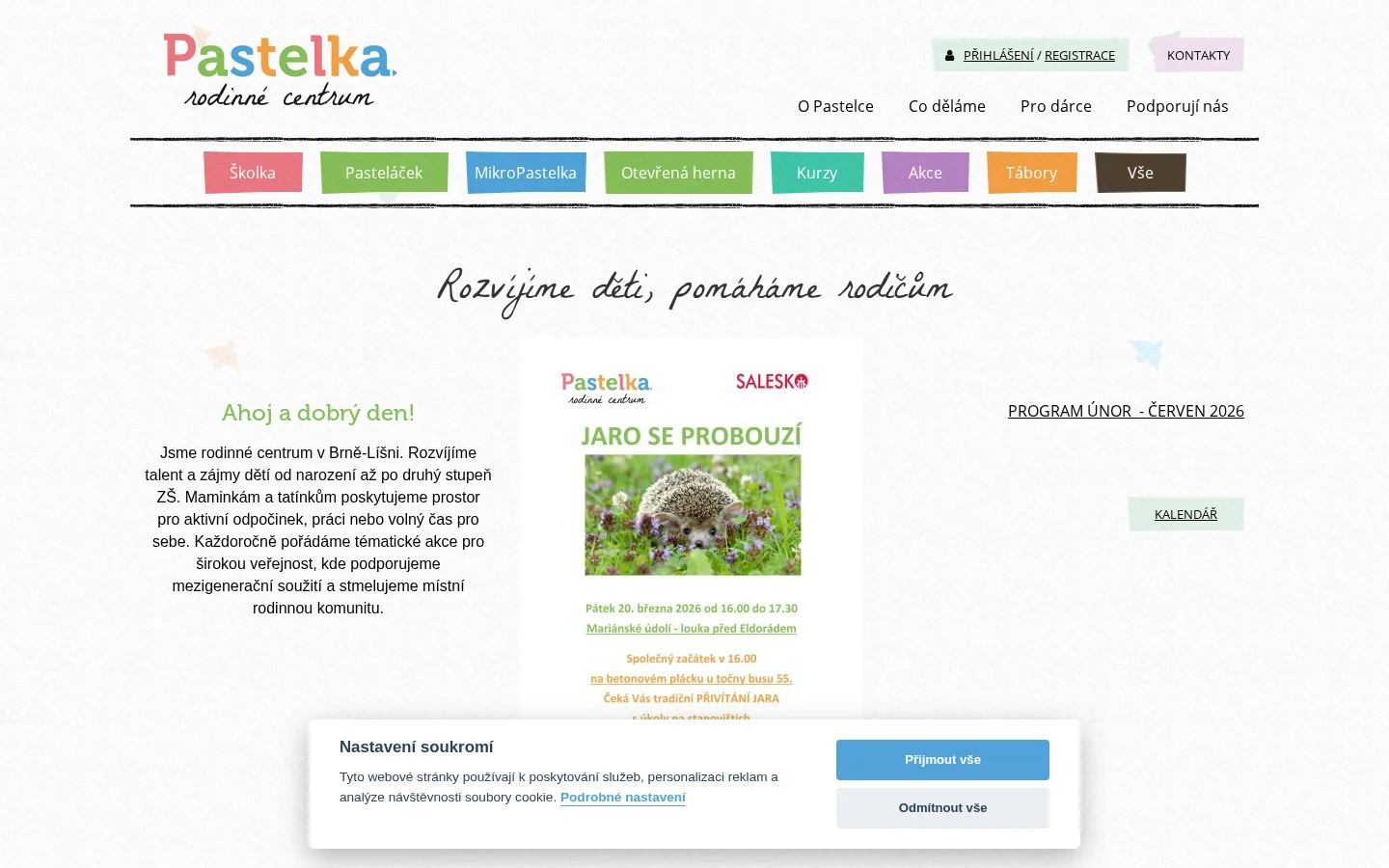 Rodinné centrum Pastelka website