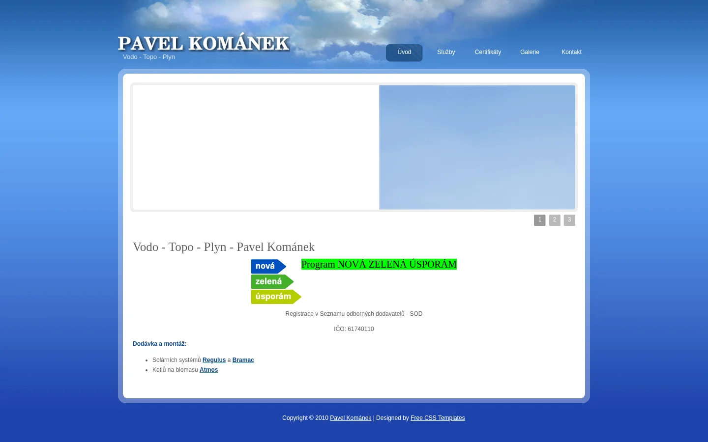 Pavel Kománek website