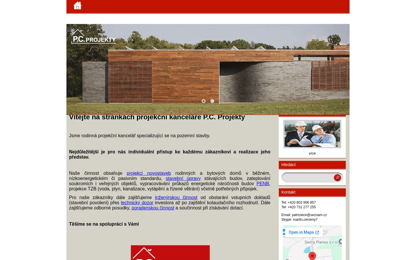 P.Č. PROJEKTY website