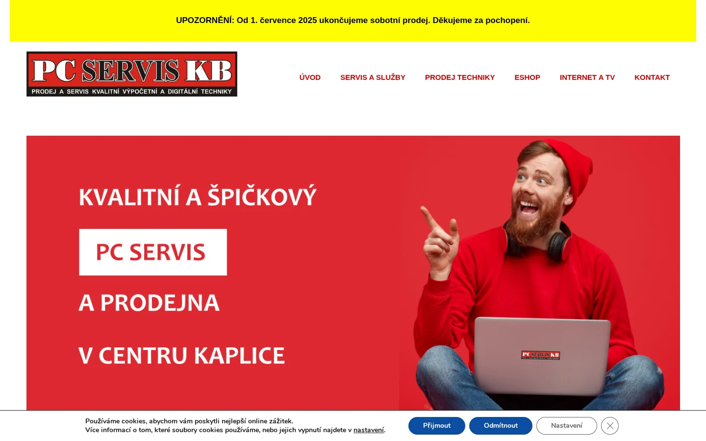 PC servis KB, s.r.o. website
