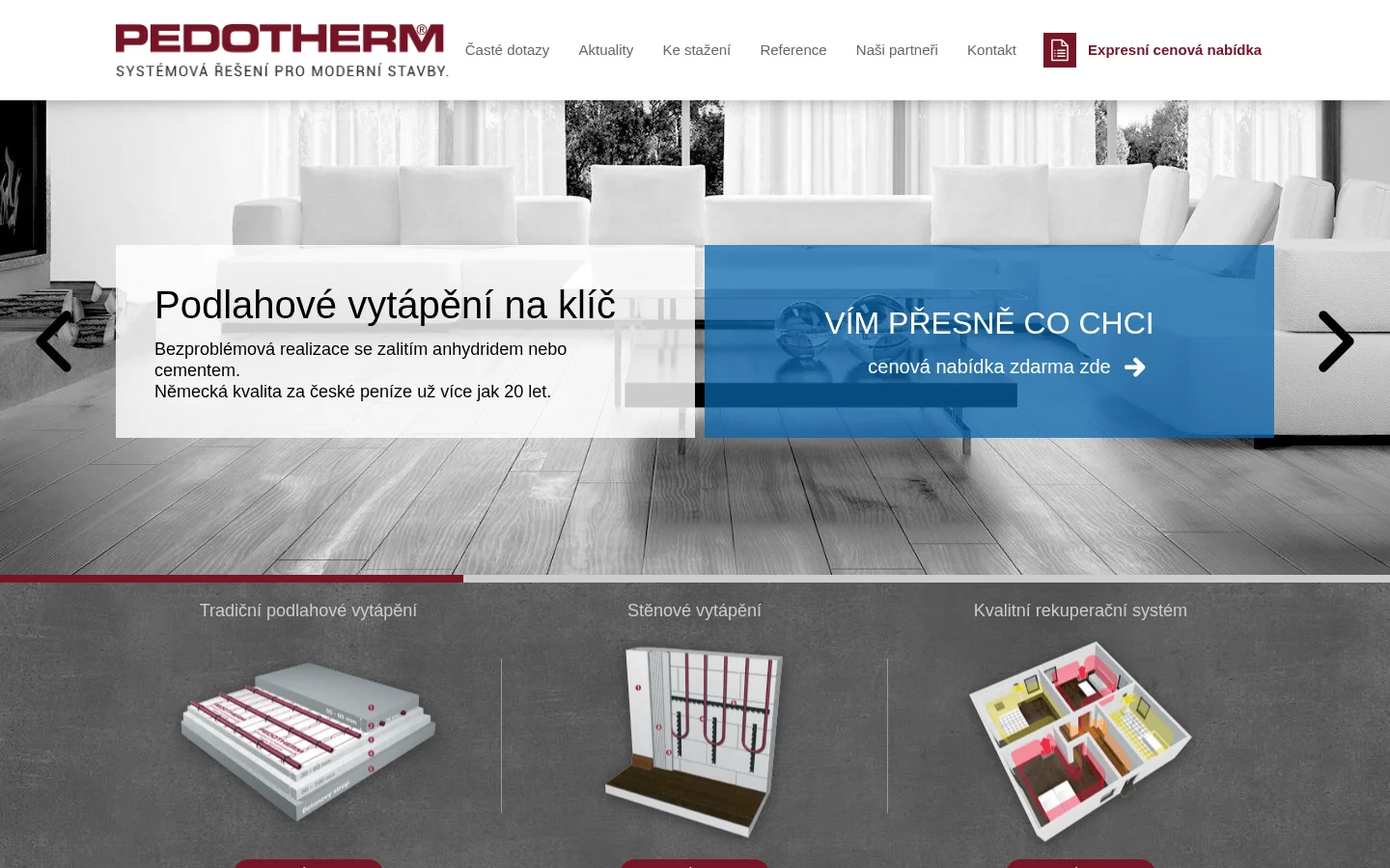 PEDOTHERM Moravia, spol. s r.o. website