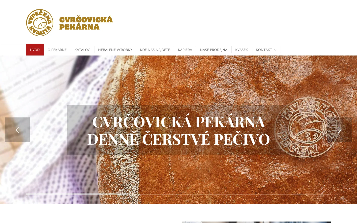 CVRČOVICKÁ PEKÁRNA, s.r.o. website