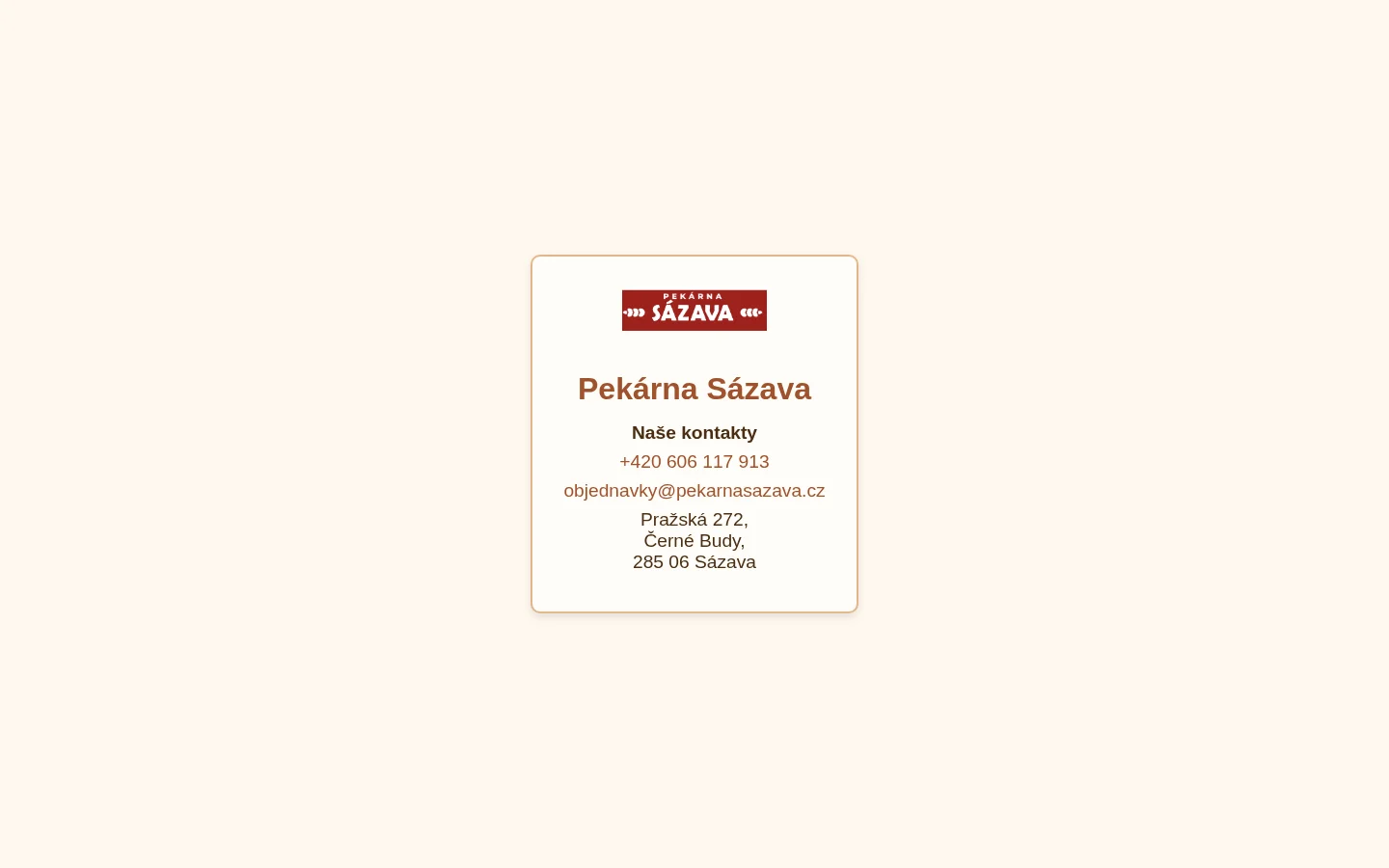 Sázavská pekárna website
