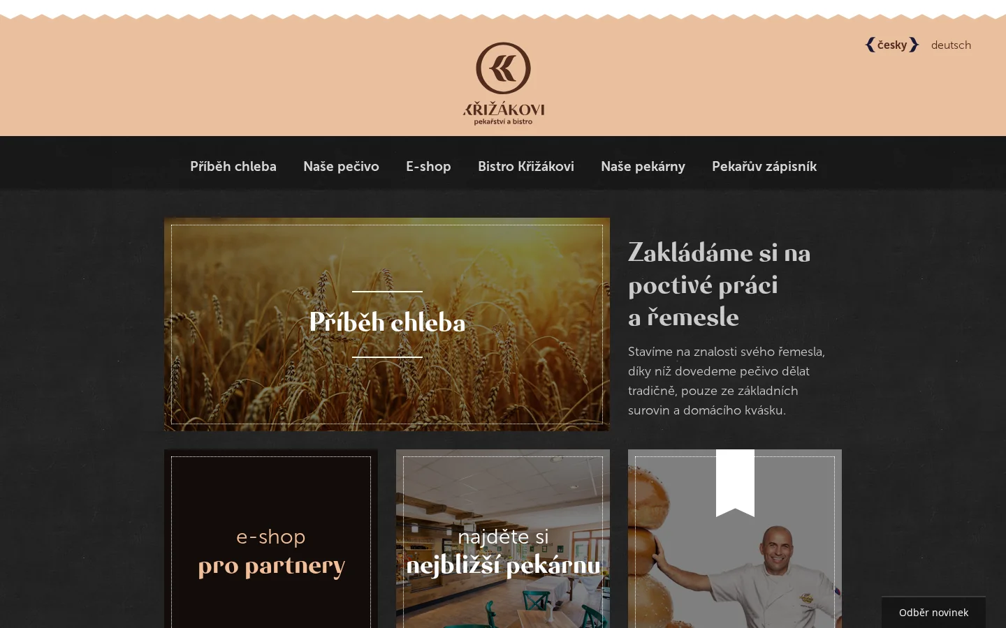 Pekařství a bistro Křižákovi, s.r.o. website