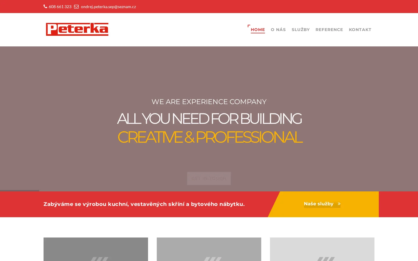 Ondřej Peterka Truhlářství website