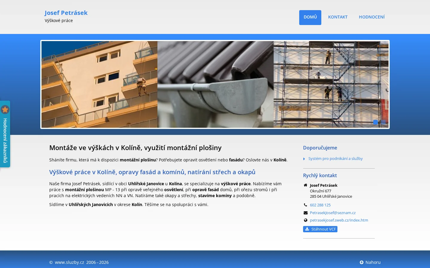 Josef Petrásek website