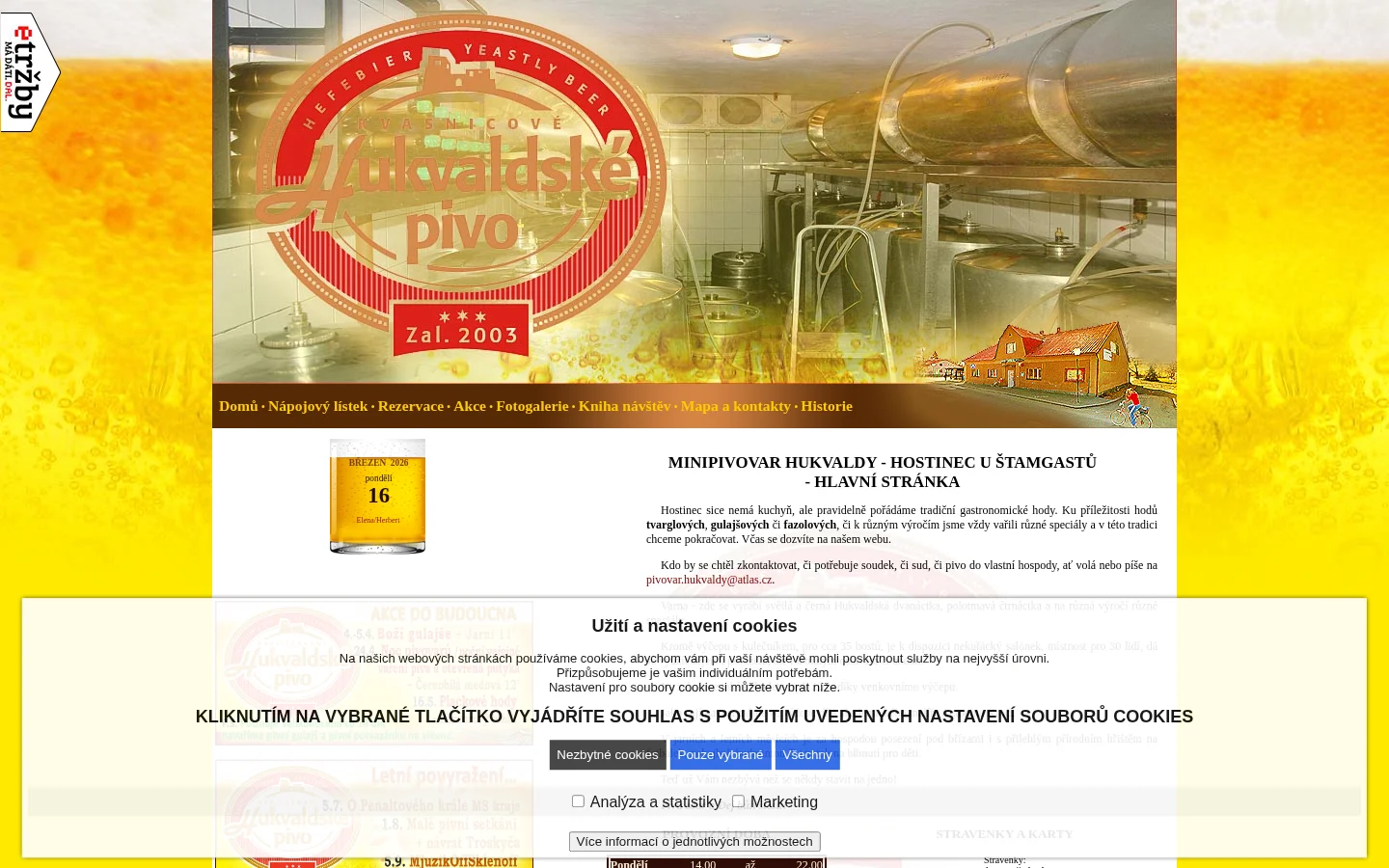 Minipivovar Hukvaldy website