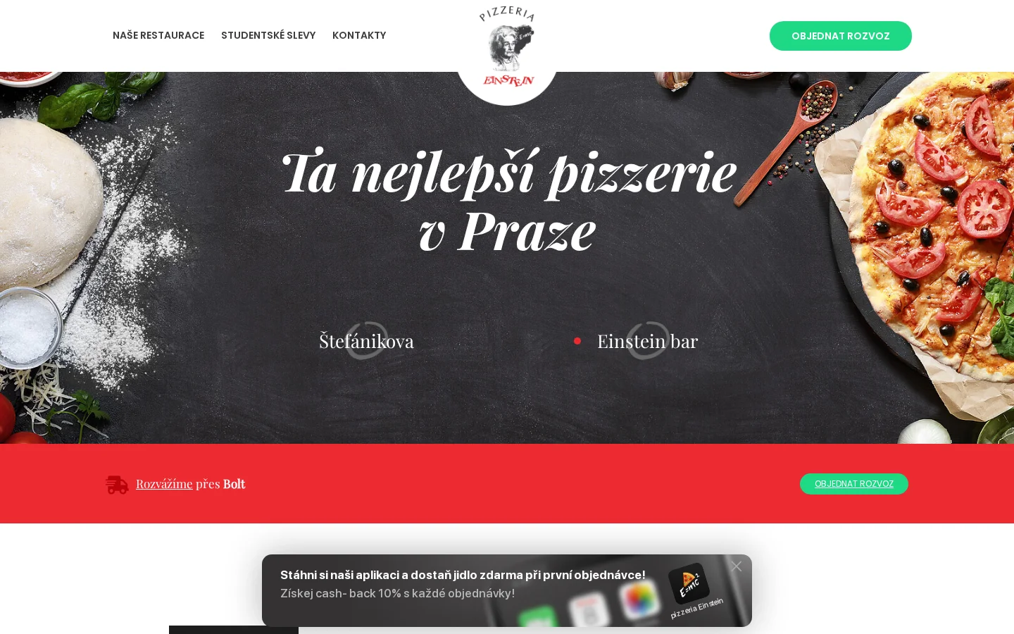 Pizza Einstein website