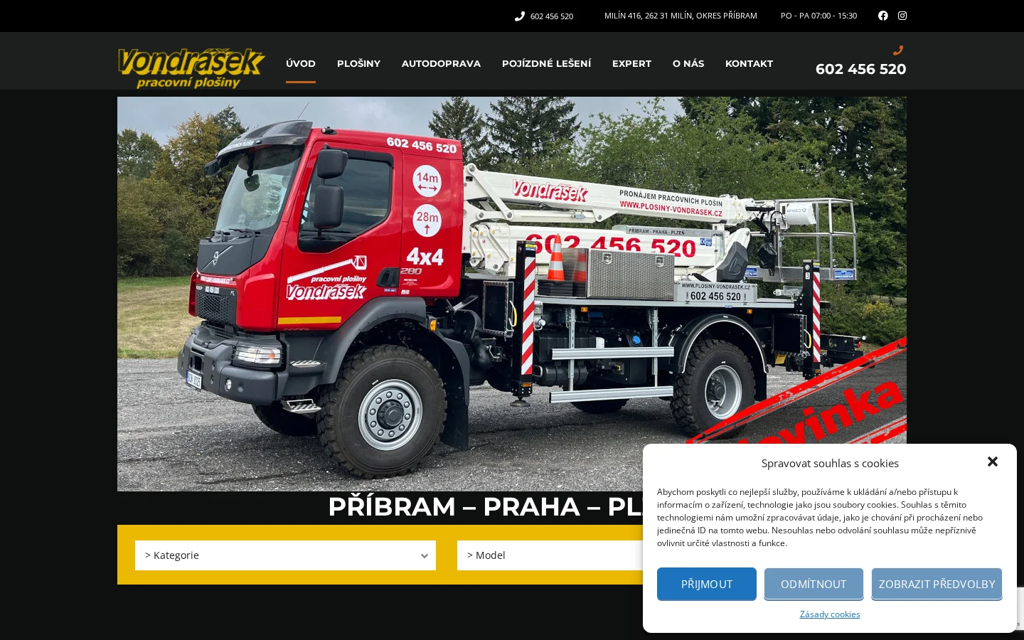 VONDRÁŠEK pracovní plošiny s.r.o. website