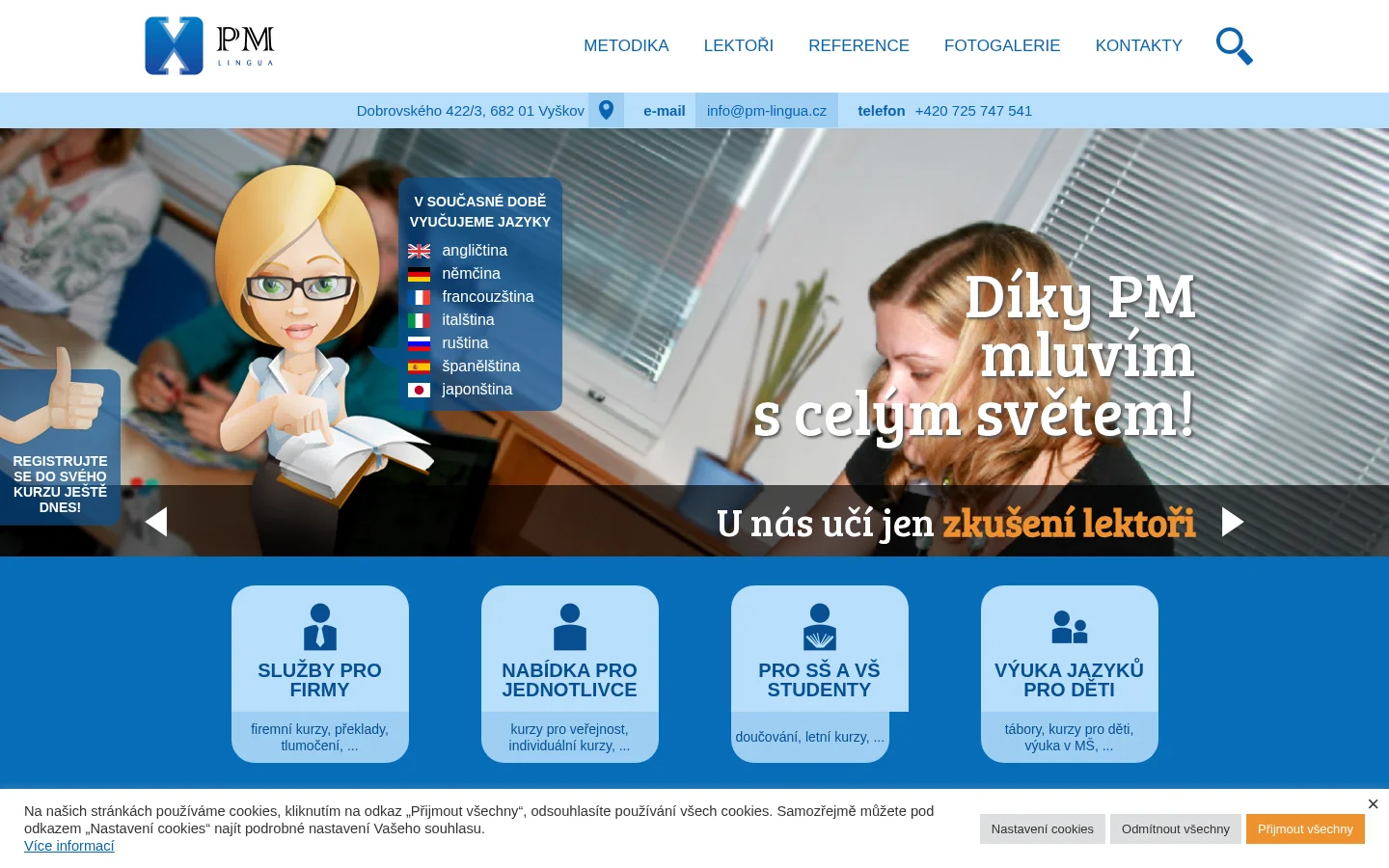PM-Lingua, s.r.o. website