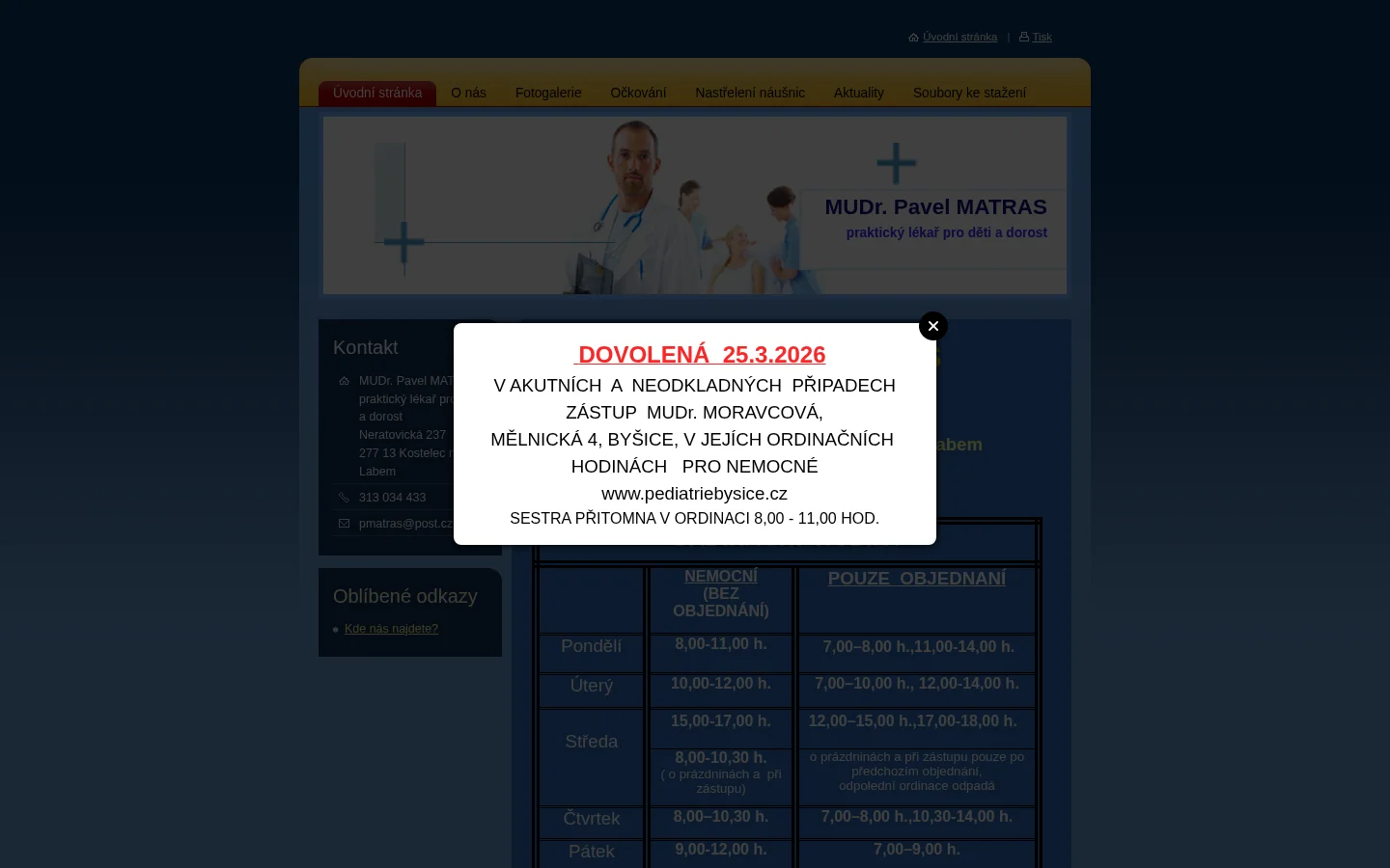 MUDr. Pavel Matras website
