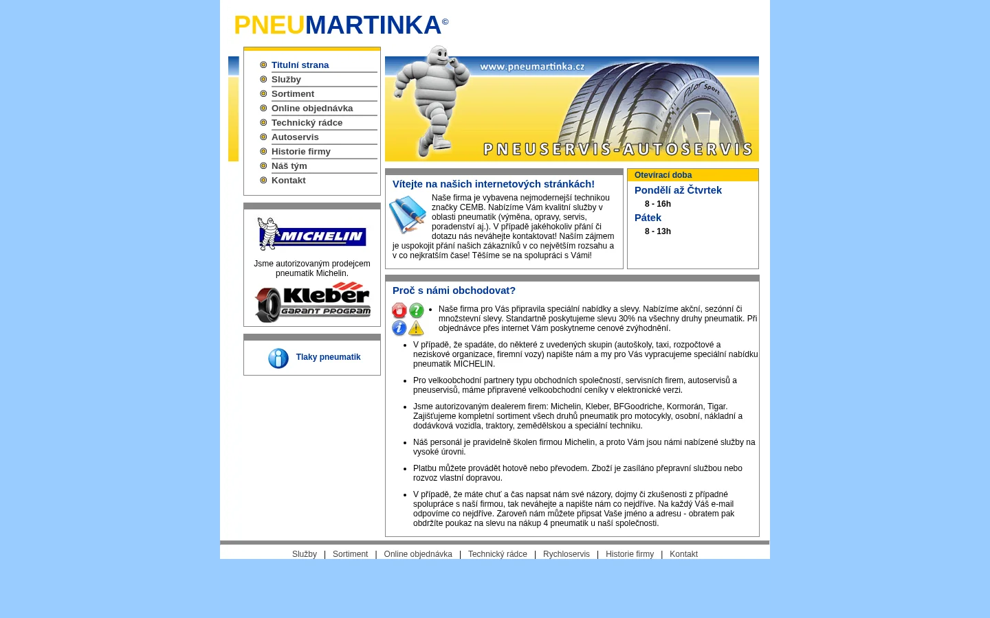 Pneu Martinka website