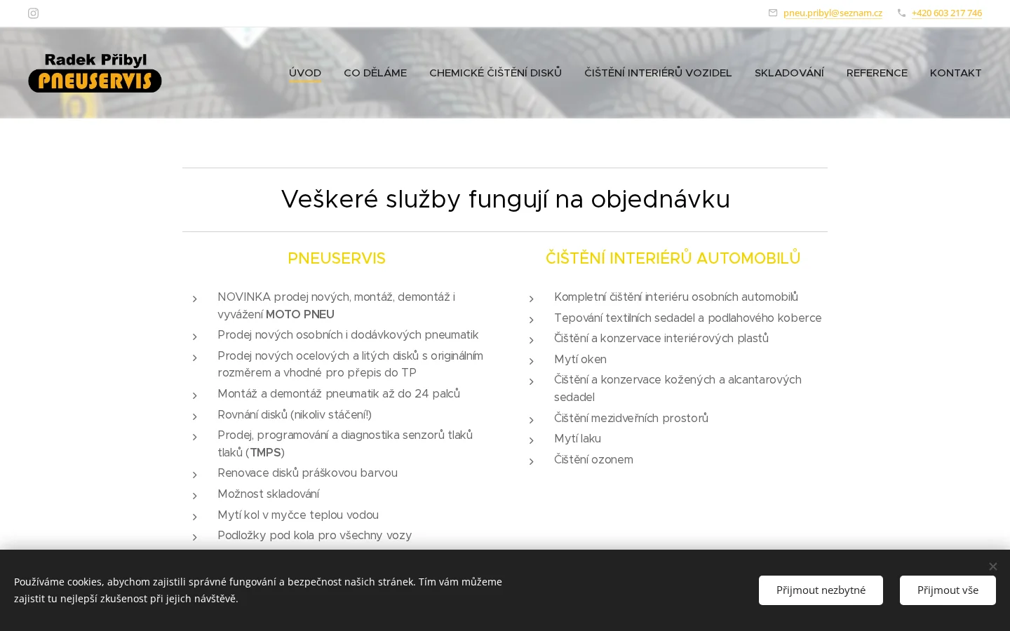 Pneuservis Radek Přibyl website