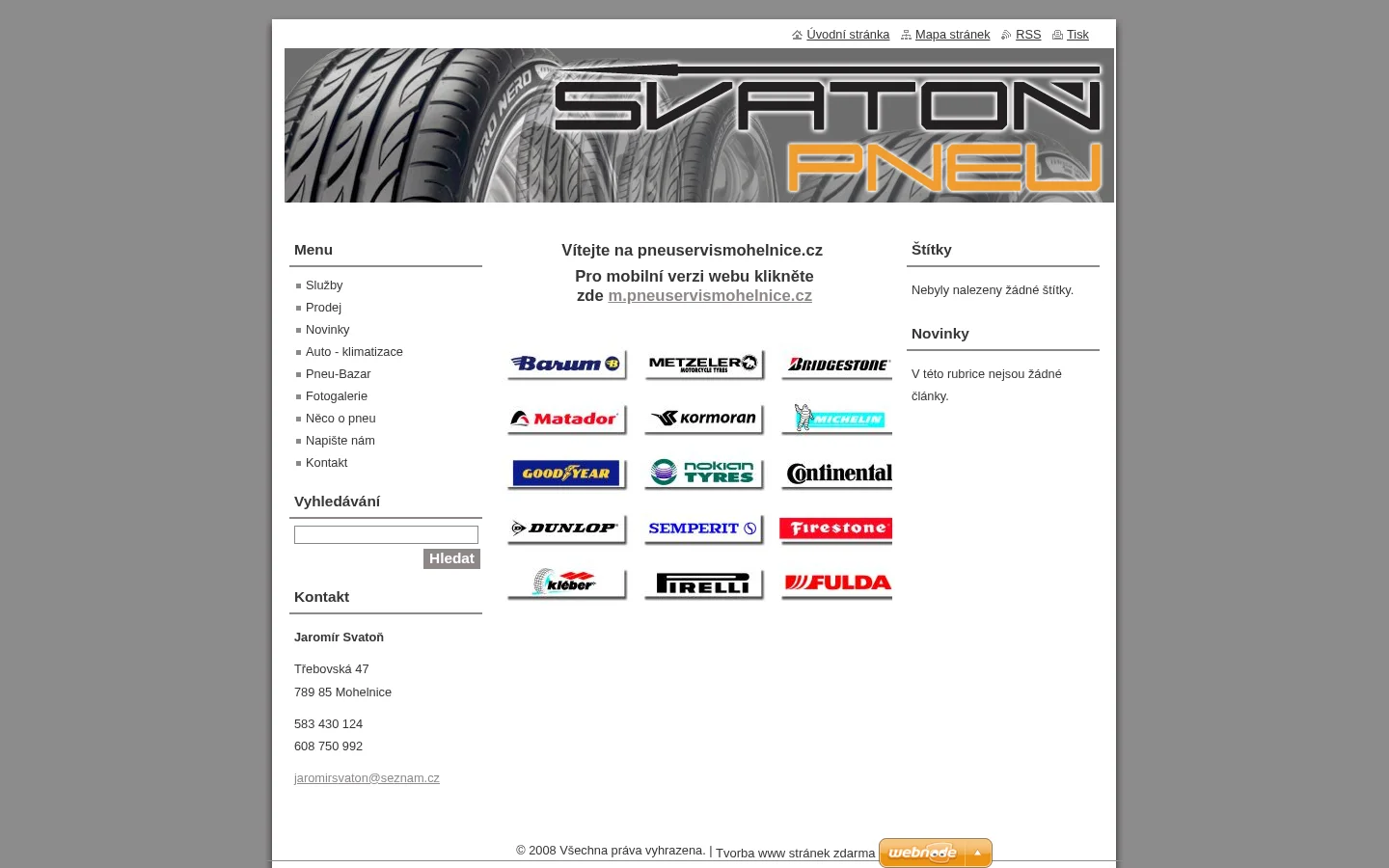 Svatoň pneu website