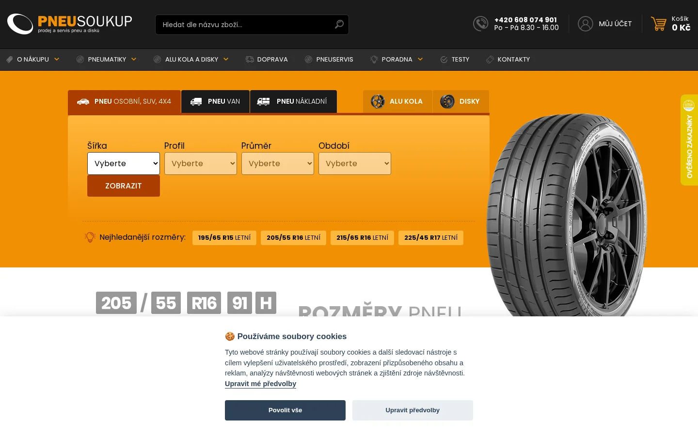 Pneusoukup.cz website