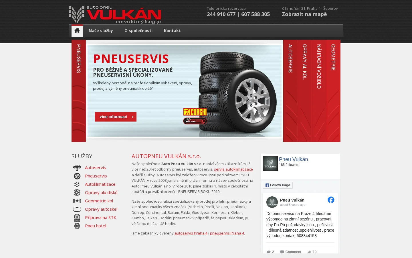 Pneuservis Autoservis PNEU VULKÁN website