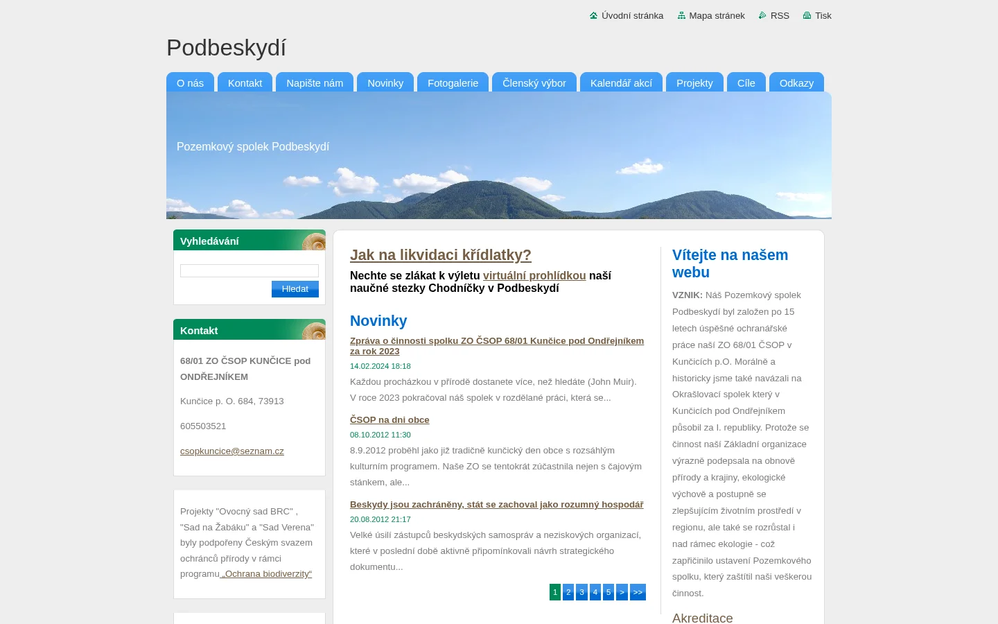 ZO ČSOP 68/01 KUNČICE POD ONDŘEJNÍKEM website