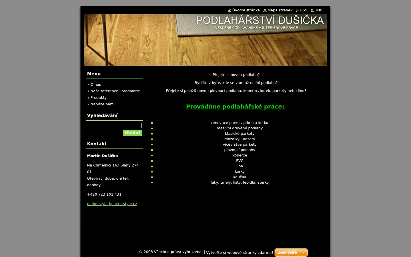 Podlahářství website