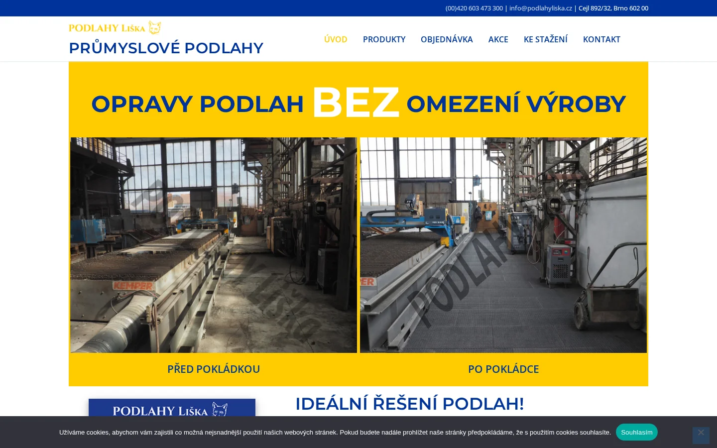 PODLAHY Liška, s.r.o. website