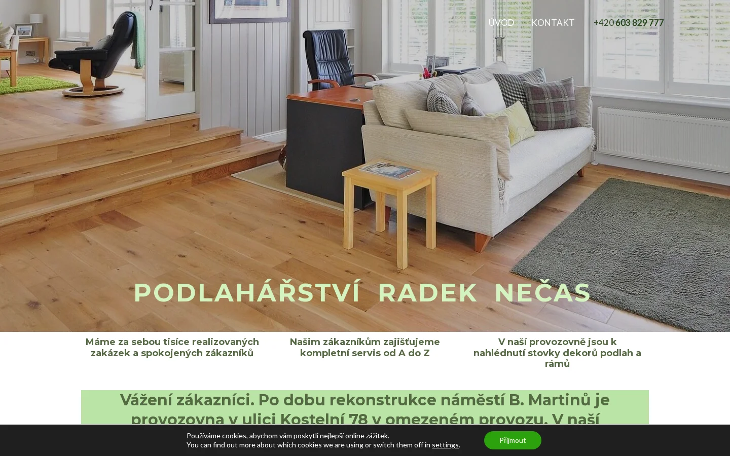 Podlahářství a sklenářství Radek Nečas website