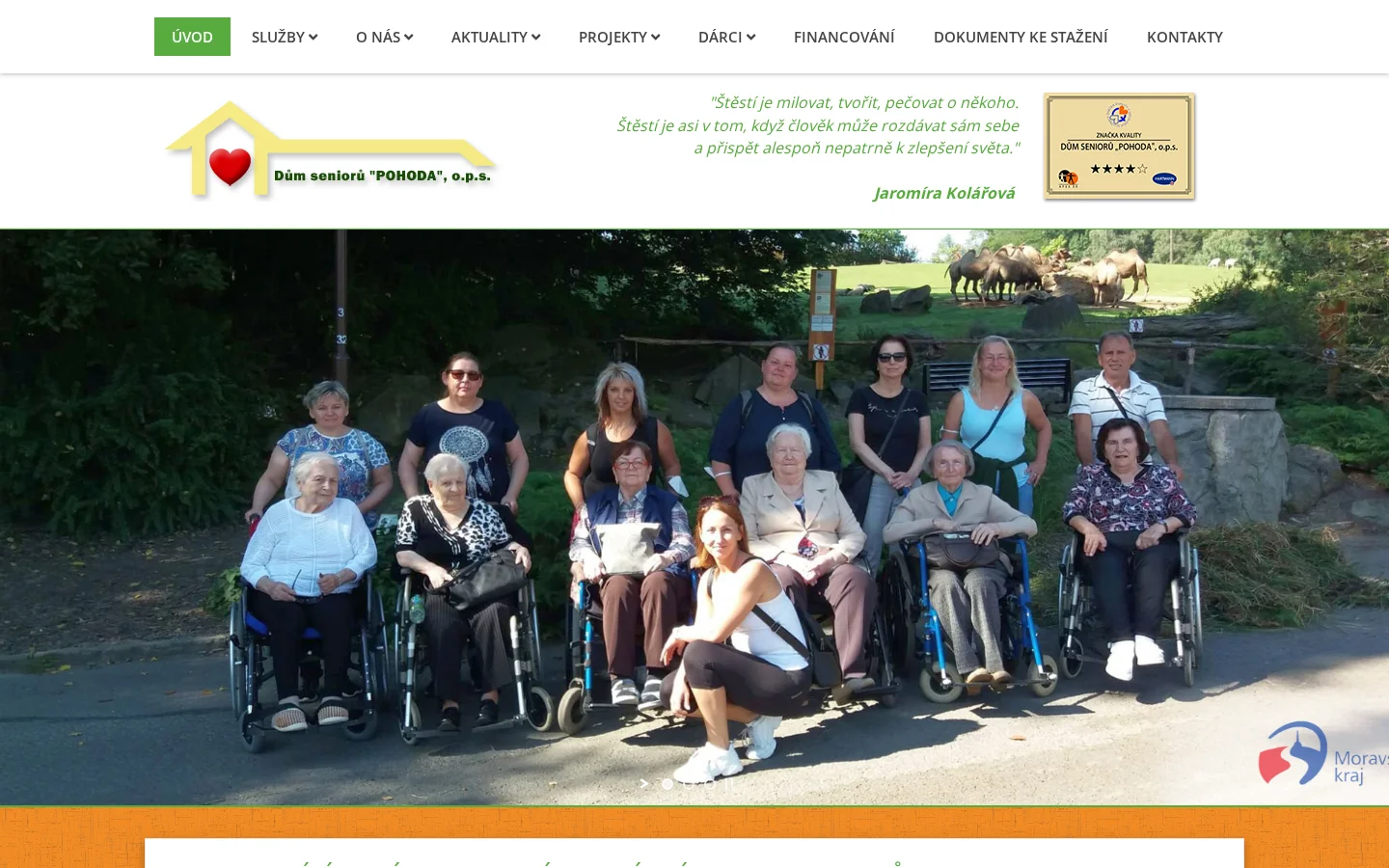 Dům seniorů POHODA, o.p.s. website