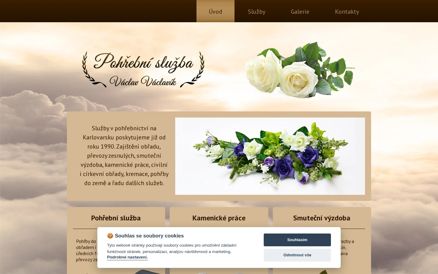 POHŘEBNÍ SLUŽBA VÁCLAVÍK website