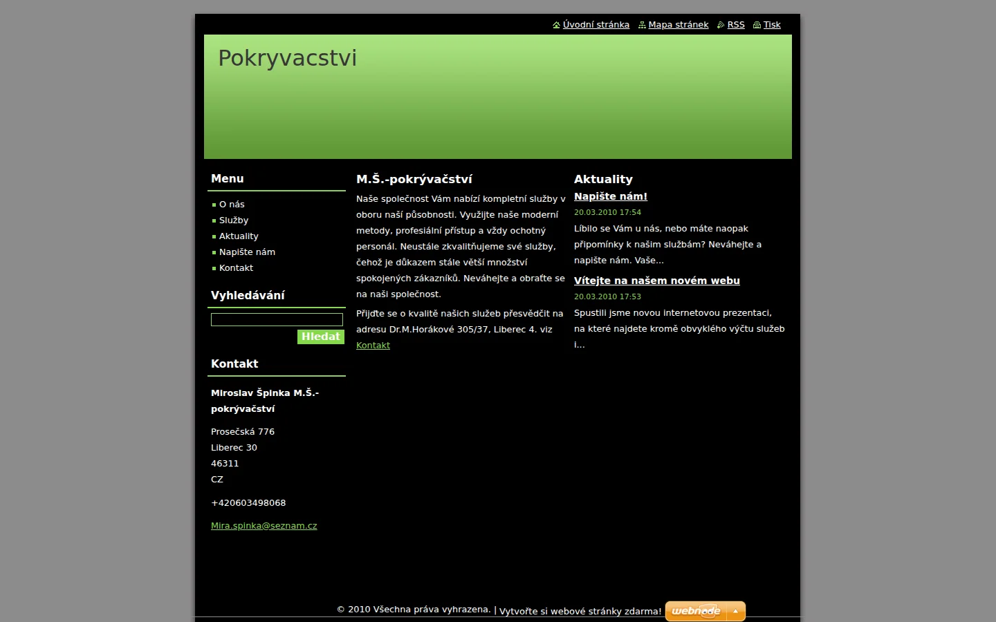 Pokryvacstvi website