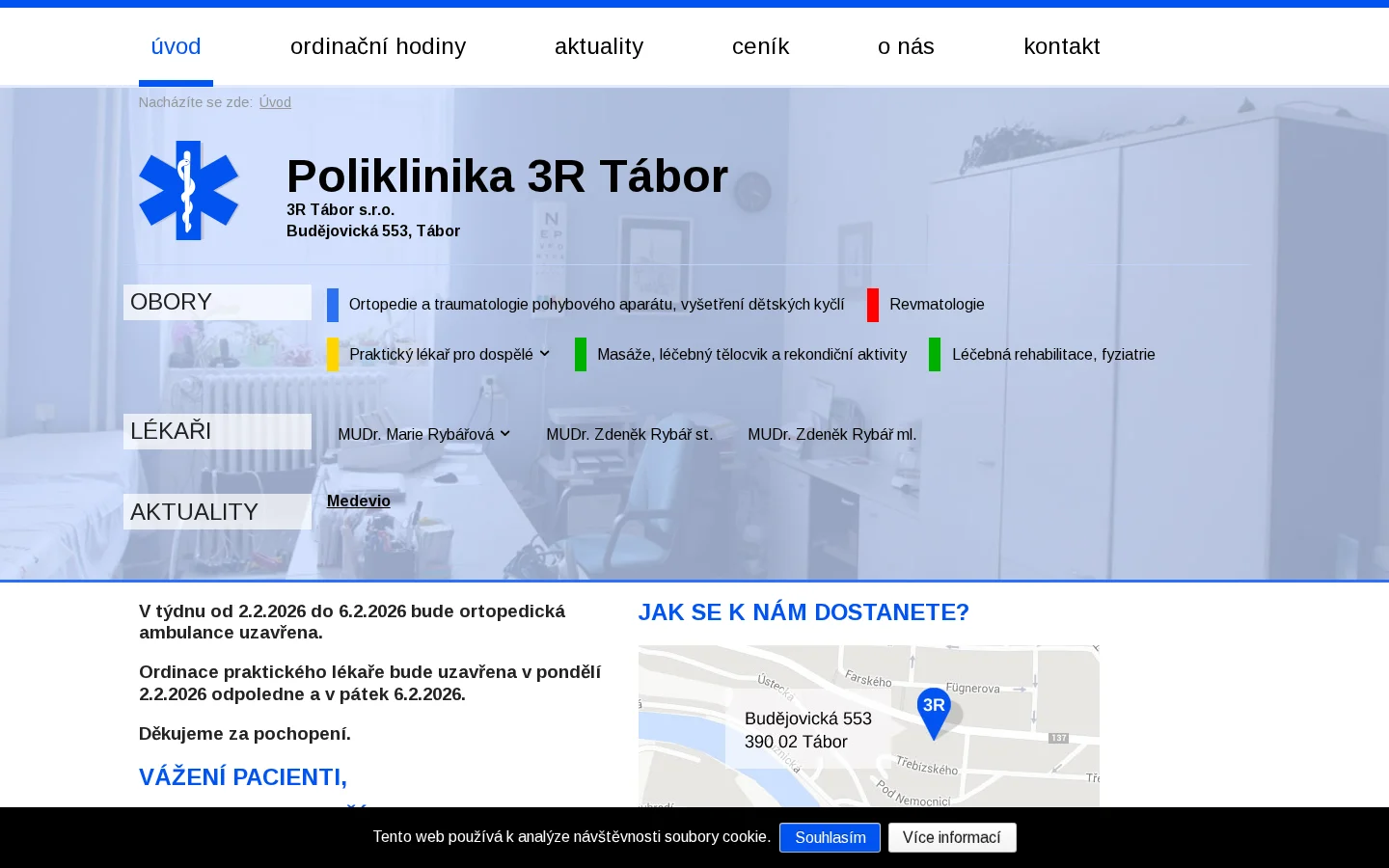 Poliklinika 3R Tábor website