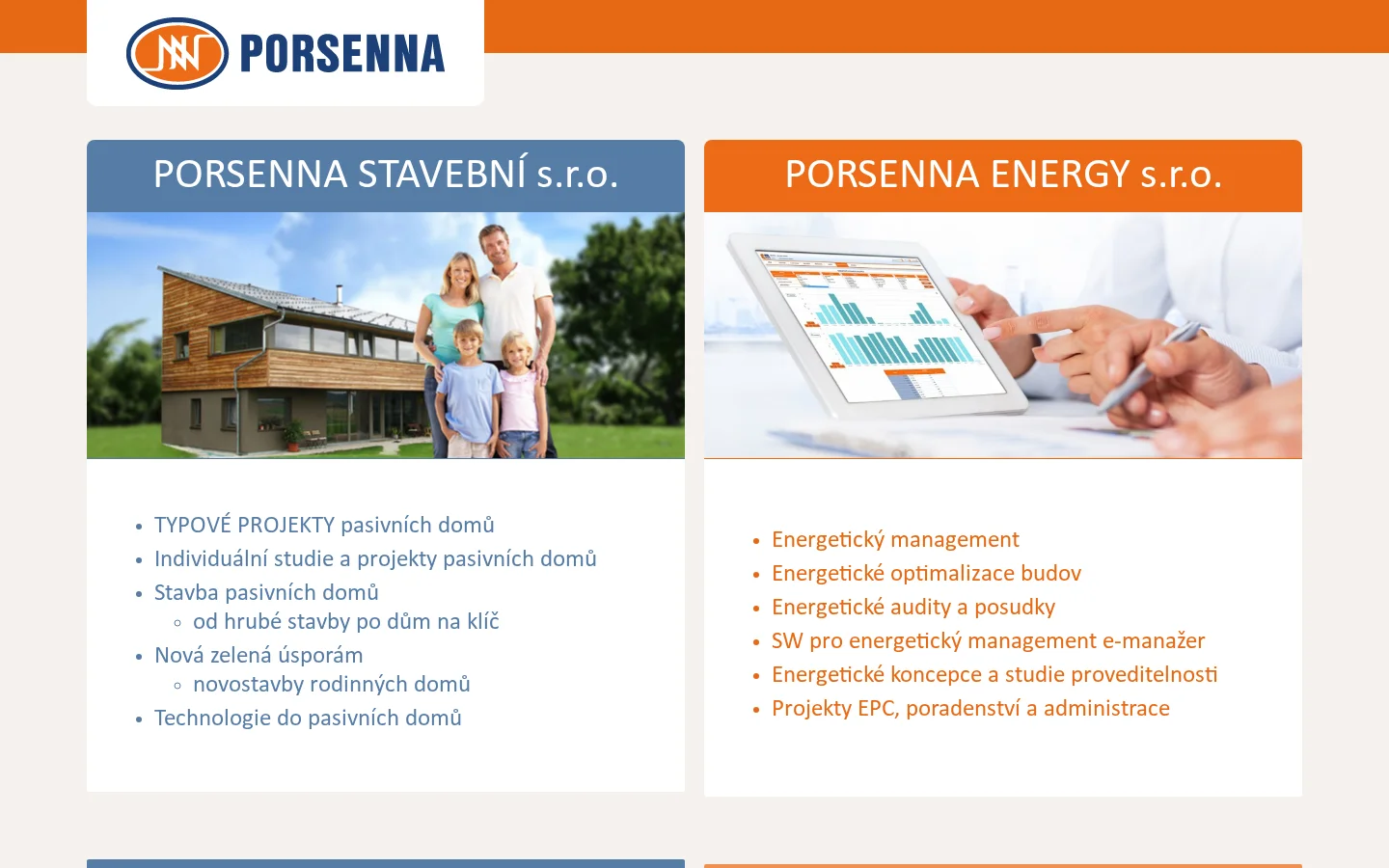 PORSENNA STAVEBNÍ, s.r.o. website