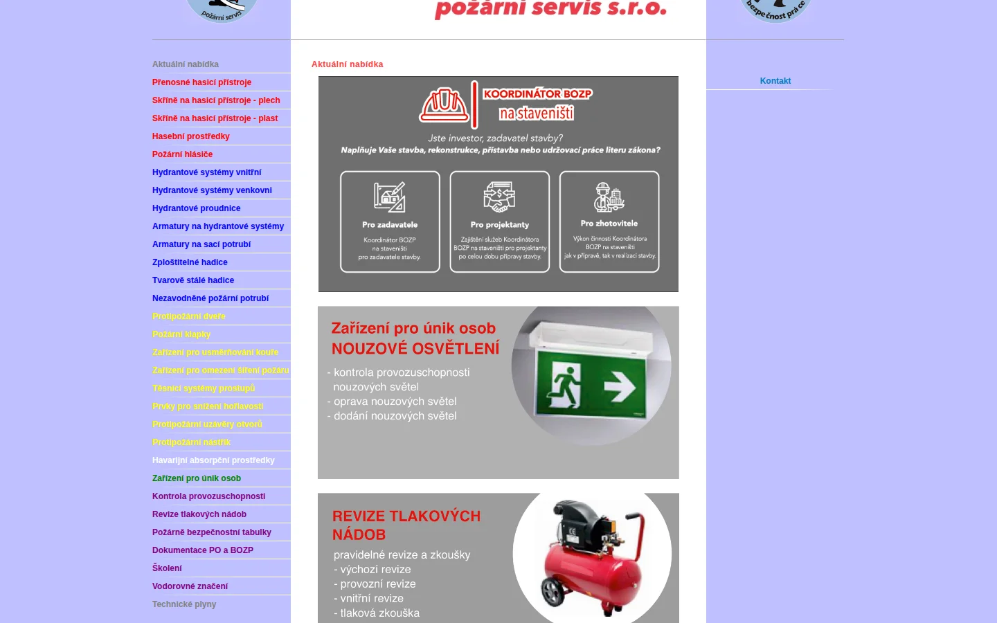 Pozarni Servis website